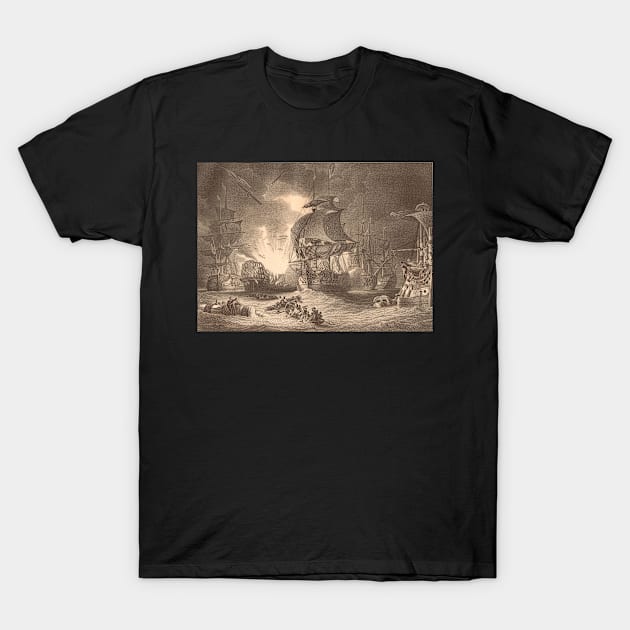 Battle Of The Nile 1798 L'orient In Flames T-Shirt by artfromthepast